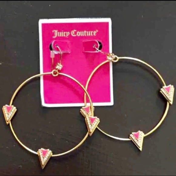 Juicy Couture Jewelry - 💗 JUICY COUTURE CORAL➕GOLD-TONE HOOP EARRINGS💗